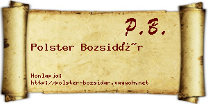 Polster Bozsidár névjegykártya